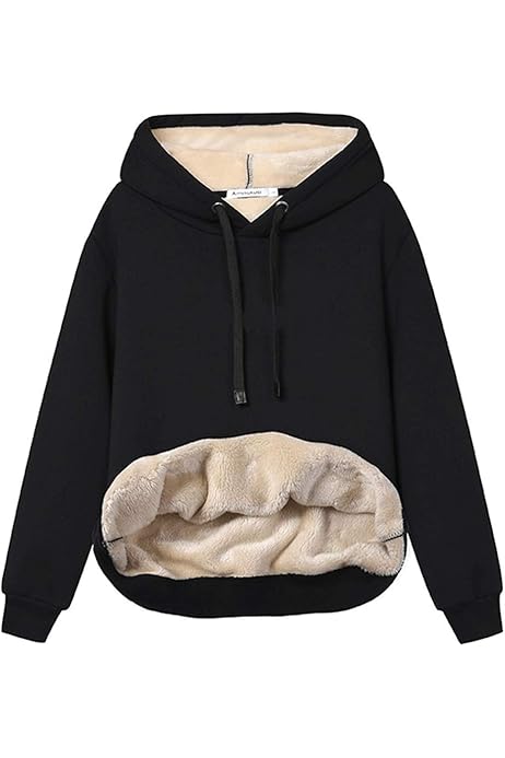 Flygo Womens Casual Winter Thick Fleece Lined Zip up Hoodie Sweatshirt  Jacket (XX-Large, Black) : Amazon.sg: Fashion