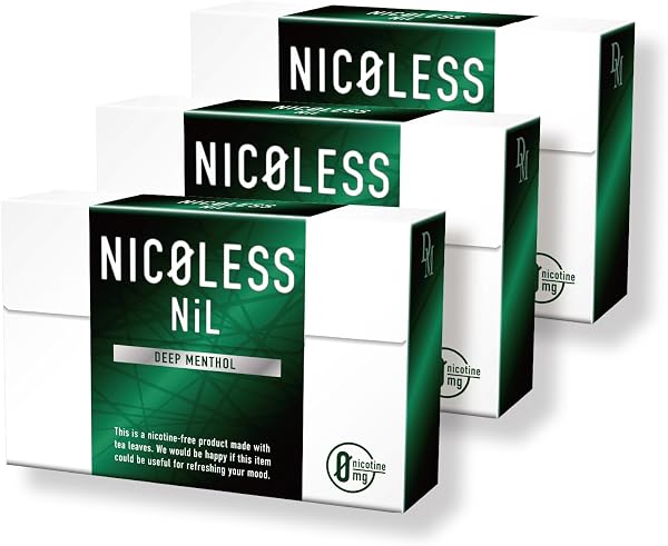 NICOLESS NiL 電子タバコ 禁煙グッズ イルマ対応 ニコチン0 ニコレス ニコレスニル メンソール 禁煙パイポ 加熱式タバコ 加熱式たばこ 交換用パーツ ニコチンゼロ イルマ互換 ディープメンソール 3箱 - 1