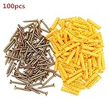 ILS - 100 pieces Nylon Anchors Expansion Bolt Screw Cavity Wall Fixing Tool