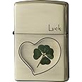 ZIPPO (ジッポー) 四つ葉 本物のクローバー 【幸運】 真鍮古美仕上げ