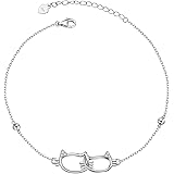 Anklets for Women Girls 925 Sterling Silver Ankle Bracelets Evil Eye Cats Cross Butterfly Flowers Infinity Musical Notes Foot