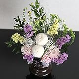 fleurcoco オリジナル お供えﾌﾟﾘｻﾞｰﾌﾞﾄﾞﾌﾗﾜｰ　紫苑 ホワイト&パープル お仏壇