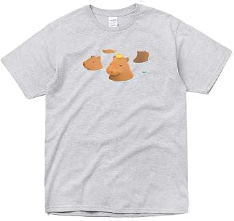 Amazon Co Jp カピバラ温泉郷tシャツ オリジナルイラスト オリジナルデザイン 夏tシャツ 動物 カピバラ 癒し ゆるい ファッション