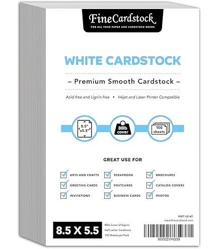 Heavyweight Blank White Glossy Half Sheet Folding Note Cards - View #4