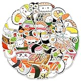 おいしいすしステッカー 50枚 セット おしゃれ寿司ステッカー 子供DIY バイク スマホステッカー 防水シール ステッカーパック デカール スーツケース 車 自転車 バイク ヘルメット パソコン スノーボードなど適用