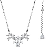SWEETV キュービックジルコニア ウェディング ブライダル バックドロップ ネックレス 花嫁用 クリスタル 上品 バックネックレス ボディチェーン ジュエリー レディース プロム