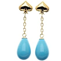 Amazon | [K.jewel] K18 ターコイズ スペード ピアス 18金