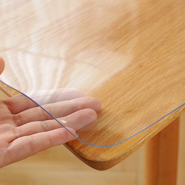 Yueboa テーブルクロス 透明 40x80cm PVC テーブルマット 厚さ1.5mm クリア ビニール 無臭 PVC製 デスクマット テーブルカバー 縮みなし 防水 汚れ防止 撥水加工 はカスタマイズ可能です (透明 1.5mm, 40*80cm) - 1