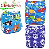 Ohbabyka3点セット フリーサイズ おむつカバー サイズ調整可 布おむつカバー 布オムツカバー 男の子用 ベビー服 赤ちゃん キッズ 服 ベビー 女の子 70 80 90 可愛いおむつカバーでH