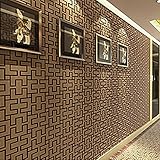 3 D ジオメトリの壁紙モダンレトロシェイプ機能格子壁の壁画アートの装飾