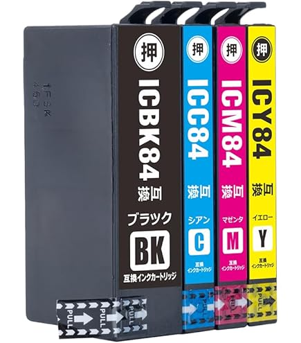 Amazon | IC4CL84 4色パック 大容量 顔料ブラック エプソン用 互換
