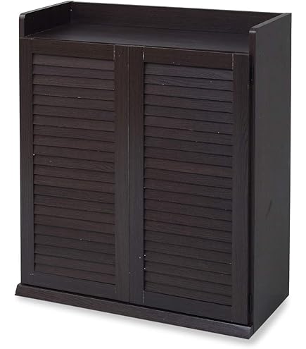 ルーバーシューズボックス 75cm幅【Dion-ディオン-】ダークブラウン Amazon｜ルーバーシューズボックス 75cm幅【Dion-ディオン