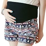 Spinas(スピナス) マタニティ　ショートパンツ キュロット 夏　ハーフパンツ ボトム 腹巻　M　L　XL　全３色（マルチ　ネイビー　ブラック） (XL, マルチ)