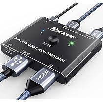 Amazon.co.jp: KCEVE 2入力1出力 USB-C to HDMI KVMスイッチ、4K@60Hz