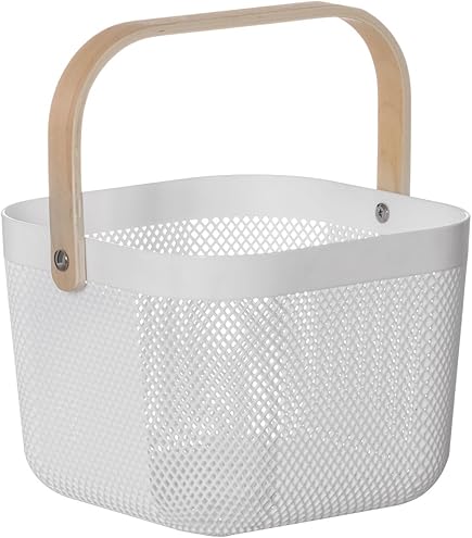 Amazon.co.jp: 北欧白樺の持ち手つきバスケット 深め Sサイズ : ホーム