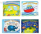 Baby Bath Books Plastic Coated Fun Educational Learning Toys for Toddlers & Kids (Set of all 4 Books