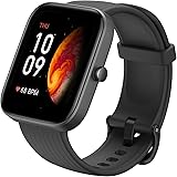 Amazfit Bip 3 Pro スマートウォッチ 日本語対応 5ATM 防水 GPS内蔵 心拍数 ストレス 睡眠 60種類スポーツモード 音楽再生 LINE 着信通知 遠隔カメラ 軽量 薄型 多機能 iphone android対応（ブラック）