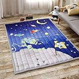 (Outer Space) - Cusphorn Kids Bedroom Decor Educational Learning Carpet Outer Space Blue Children's 