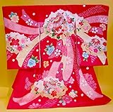 【正絹】 お宮参り着物　（初着・産着）　女児　M５-１３ 鈴に華・熨斗目柄　新品仕立上り　★もれなく８大特典付！