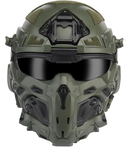 ミリタリー 戦闘服フルセット ヘルメット マスク グローブ シューズ パッド Amazon.co.jp: 2022 ワンピース エアソフト フルフェイスマスク