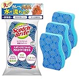 【Amazon.co.jp限定】 3M スポンジ キッチン キズつけない 抗菌 スクラブドット清潔 ブルー 3個 スコッチブライト SDS-
