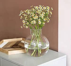 Amazon ガラス 花瓶 花器 丸い 円形 丸型 花瓶 おしゃれ 大 花瓶北欧 花瓶 18cmフラワーベース 花器 バスケット 花瓶 ガーデン ガラス グラデーション 現代 シンプル 透明 広口 け花 エレガント インテリア 部屋 玄関 リビング プレゼント 贈り物 飾り お店