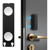 Kotesoto For SwitchBot キーパッド＆指紋認証専用 マグネット取付プレート N52磁石2枚 ステンレス製 3Mテープ付き | 穴あけ不要, 強力ネオジム磁石, N52磁石2枚, ドア面へのテープ貼付不要, 無傷設置, 賃貸対応, 