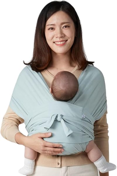 Konny Baby Carrier SoftBreeze (Konny) Sling from Newborn, 44.1 lbs (20 kg), Storage Bag Included, International Safety Certification Certified, Mint, (XS) - 1