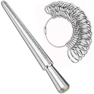 e-smile リングゲージ リンゲージ棒 日本標準規格 指輪 計測 アルミ製 指輪サイズ棒 1号-28号まで対応 プロ…