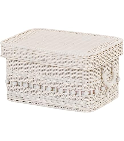 バスケット☆ホワイト☆ラタン Amazon.co.jp: サンフラワーラタン バスケット ホワイト 幅44×奥行き44