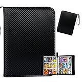 MAISTIRA カードファイル 9ポケット 両面ポケットシート18ポケット 50枚入り 900枚カード収納 上入れ 大容量 トレーディングカードゲーム用 防水性と耐摩耗性を備えたPU素材のトレカファイル カードシートを使用して他のゲームカードを収集しましょう！（ブラック）