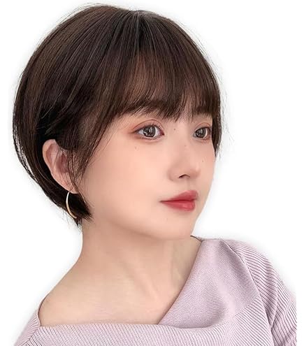 Amazon.co.jp: ブライトララ ウィッグ 人毛MIX ボブ ショート 自然