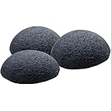 Sinland こんにゃくスポンジ 蒟蒻洗顔マッサージパフ (竹炭x3)