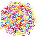 gresorth 600個マルチカラー五芒星のアクリルビーズDIYブレスレット、ネックレス、キーチェーン4 x 9 mm
