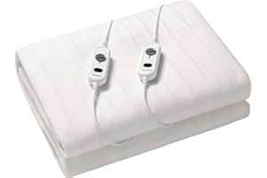 Dreamaker Dreamaker Dual Control Washable Fitted Electric Blanket 3 Heat Setting Safety Overheat Protection Machine Washable Underblanket White Queen
