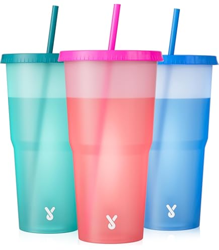 Boshangjia 35-Ounce Plastic Tumblers, Set Of 12 Multicolor Unbreakable Cups - BPA-Free, Dishwasher & Microwave Safe