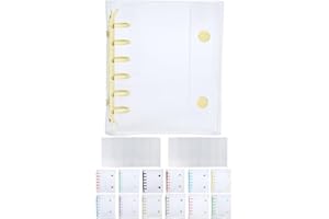 ダクション シール帳 (リフィル10枚付) はがせる a7 透明 女の子 男の子 大人 台紙 6穴 バインダー (クリームイエロー)