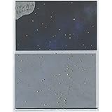 封筒が透ける 景色のレターセット【夜空と星】トレーシングペーパー 箔押し 封筒付き TL064
