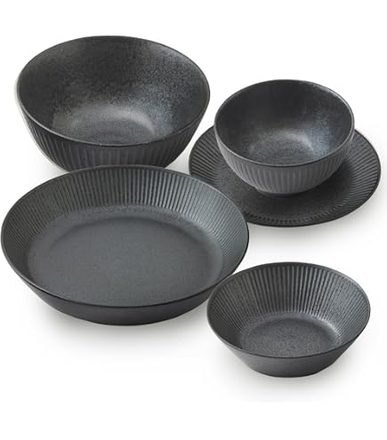 Amazon.co.jp: 4人用17点セット コンパクト収納のアウトドア食器セット 