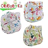 Ohbabyka3点セット おむつカバー 布おむつ ベビー 布オムツ おむつ 新生児用 新生児用品 サイズ調節可 洗濯可能 漏れしにくい パンツ フリーサイズ 通気性良い 保育園 入園準備 女の子 男