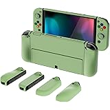 PlayVital AlterGrips Protective Slim Case for Nintendo Switch OLED, Ergonomic Grip Cover for Joycon, Dockable Hard Shell for 