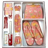 七五三 総柄はこせこセット 3サイズ6色/L(7歳用21cm) ピンク