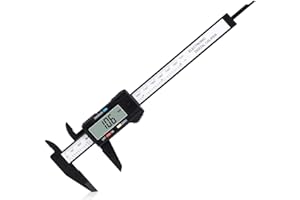 YFFSFDC デジタル ノギス 0-150mm LCD 大工 DIY アクセサリー作り クラフト カーボンファイバー 大画面ディスプレー 外径 内径 深さ 段差 測定 高品質 測定工具 精密作業 測定工具 電池付き (黒 0-150mm)