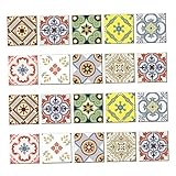 Fenteer 防水PVC　モザイク　壁　ステッカー　タイル　キッチン　浴室　防水　20個入り　3サイズ　多色選べ　 - B 10×10cm