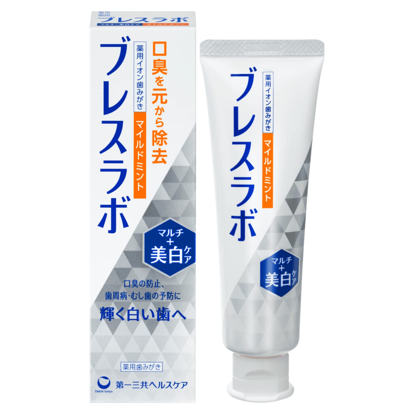 【本日最終日】【スマイルSale】【45%OFF】【598円】 ブレスラボ マルチ+美白ケア 薬用歯磨き粉 2大口臭を原因から除去 マイルドミント 90g