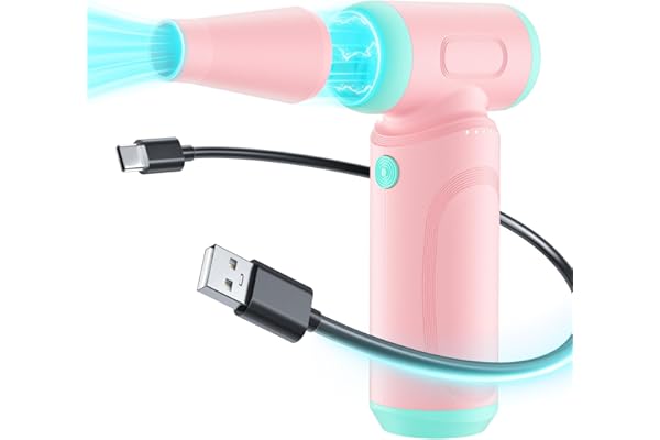 【日本正規品】エアダスター 電動ブロワー ブロアー 洗車 150m/sな風速 4段階風量調整 300000RPM 超強力 7500mAh USB-C充電式 ブラシレスモーター 小型 PC掃除 空気入れ コードレス 日本語取扱説明書 ピンク