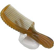 理容カットコーム　水牛角櫛 黒水牛角の櫛 - 天然角のヘアコーム