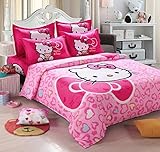 Hello Kitty 4 Piece Bed In Aバッグ寝具セットガールズ寝具布団掛け布団カバー漫画パターン枕カバー フル AL