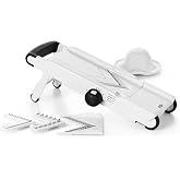 OXO 1155700 Good Grips V-Blade Mandoline Slicer, White, Set of 1 | Adjustable stainless steel slicer with julienne and straig