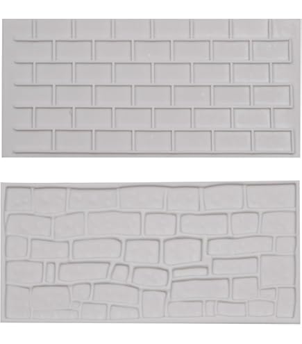 ICOCONG 2-Piece 3D Stone Wall Silicone Fondant Molds - Fondant Impression Mats For Cake Decor, Chocolate, Resin, Clay & More - View #4